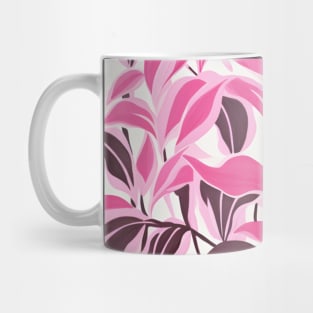 Pink and Purple Botanical Leaves Pattern Mug